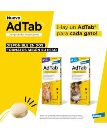 ADTAB 48 mg COMPRIMIDOS MASTICABLES PARA GATOS (>2,0-8,0 kg)