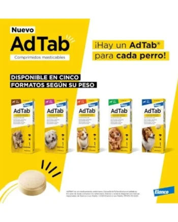 ADTAB 56 mg COMPRIMIDOS MASTICABLES PARA PERROS (1,3-2,5 kg)