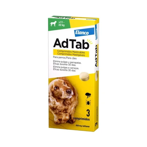 AdTab Comprimido Masticable Antiparasitario para Perros 11-22 kg (3 uds)
