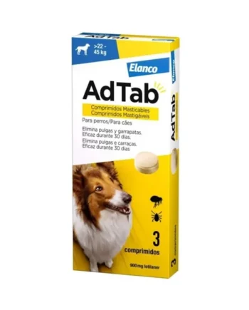 AdTab Comprimido Masticable Antiparasitario para Perros 22-45 kg (3 uds)