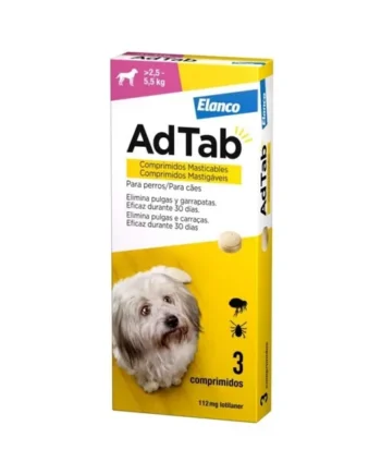 AdTab Comprimido Masticable Antiparasitario para Perros 2,5-5,5 kg (3 uds)