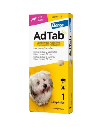 AdTab Comprimido Masticable Antiparasitario para Perros 2,5-5,5 kg
