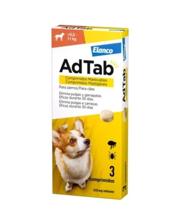 AdTab Comprimido Masticable Antiparasitario para Perros 5,5-11 kg (3 uds)