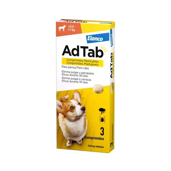 AdTab Comprimido Masticable Antiparasitario para Perros 5,5-11 kg (3 uds)