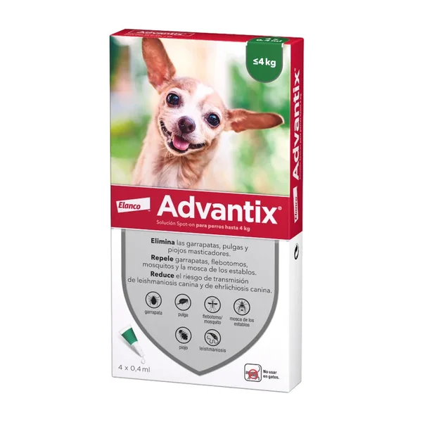 Advantix 1-4kg, 0,4ml (4 pipetas)