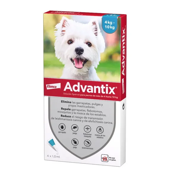 Advantix 4-10kg, 1,0ml (4 pipetas)