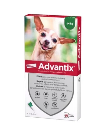 Advantix Pipeta Antiparasitaria para Perros hasta 4 kg (4 uds)