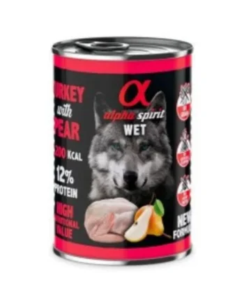 Alpha Spirit Lata Pavo con Pera para Perro