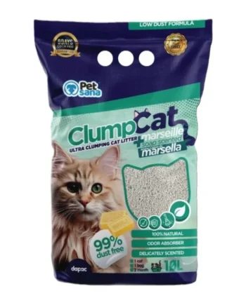 Arena de gato Clumpcat Jabón de Marsella 10L