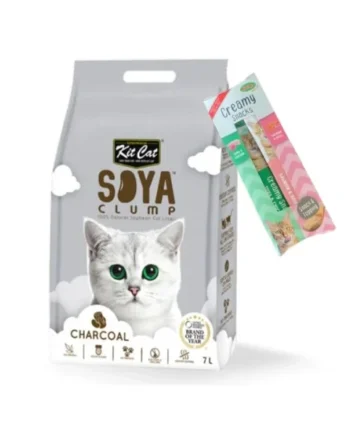 Arena para gatos Kit Cat SoyaClump - Charcoal