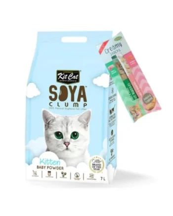 Arena para gatos Kit Cat SoyaClump - Kitten Baby Powder