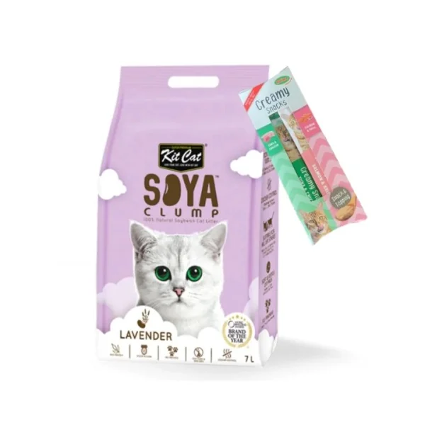 Arena para gatos Kit Cat SoyaClump - Lavander