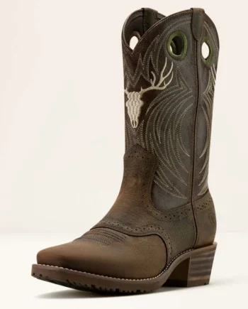Ariat Botas Western Hybrid Roughstock Antler Hombres Wild Taupe/Espresso