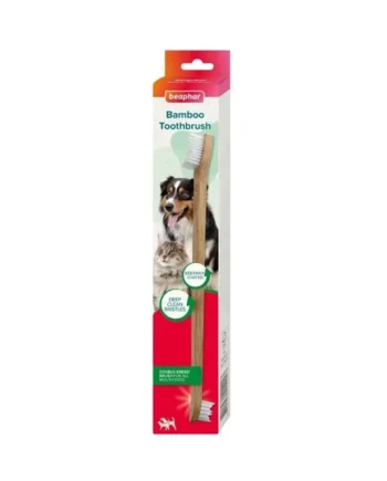 Beaphar Cepillo Dental de Bambú para Perros y Gatos