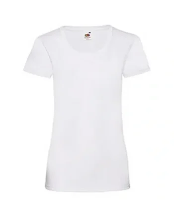 Camiseta blanca de algodón con cuello redondo