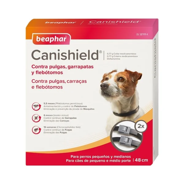 Canishield Collar Antiparasitario para Perros Pequeños y Medianos (2 uds)