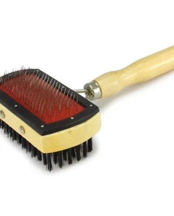 Carda doble con mango en madera