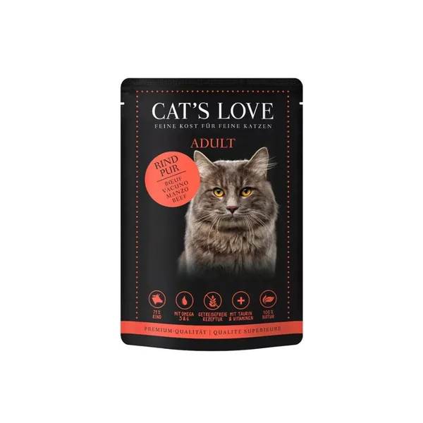 Cats Love Sobre Puro Vacuno para Gato