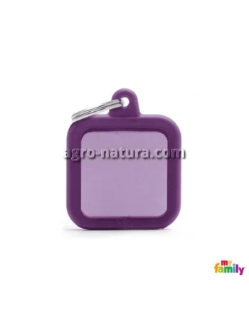 Chapa grabada para perro y gato - Cuadrado con goma