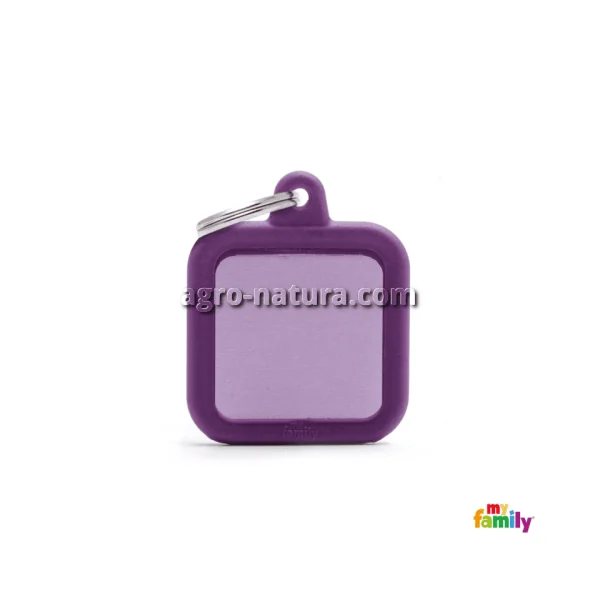 Chapa grabada para perro y gato - Cuadrado con goma