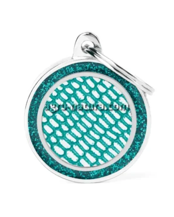 Chapa grabada para perro y gato - Círculo brillante
