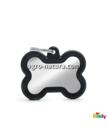 Chapa grabada para perro y gato - Hueso con goma