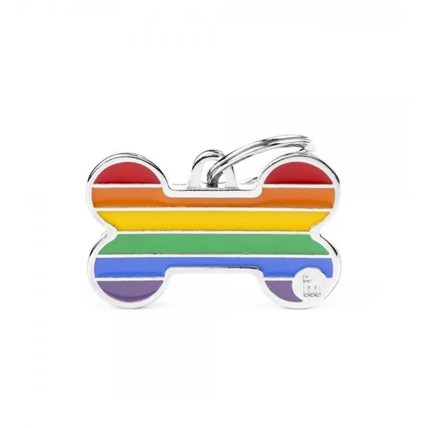 Chapa perro - Hueso Rainbow