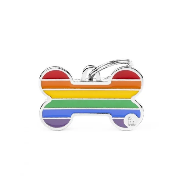Chapa perro - Hueso Rainbow