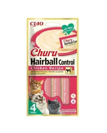 Churu Cat Hairball Control - Receta de pollo 4x14g