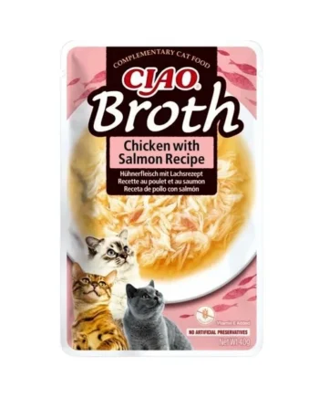 Churu Ciao Broth Caldo con Pollo y Salmón para Gatos