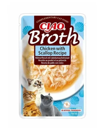 Churu Ciao Broth Caldo de Pollo con Vieiras para Gato