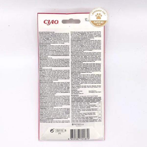 Churu Snack Natural de Atún con Gamba (4x14g) para Gatos