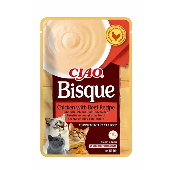 Ciao Bisque Sobre de Pollo con Ternera para Gatos