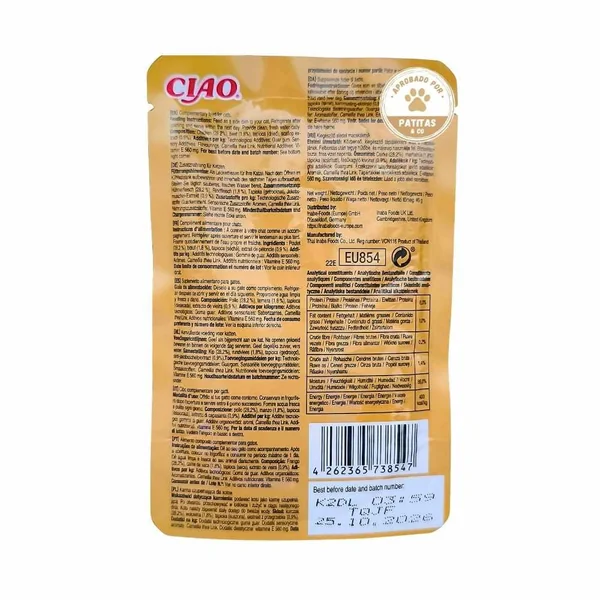 Ciao Bisque Sobre de Pollo con Ternera para Gatos