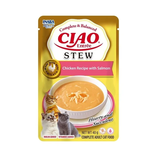 Ciao Entrée Stew Guiso de Pollo con Salmón para Gatos