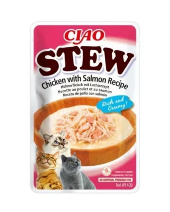 Ciao Stew Guiso de Pollo con Salmón para Gatos