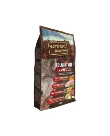 Country diet - Pavo, pollo, arroz integral y salmón, para puppy & adultos [sin gluten ni patata] - Natural woodland 10kg
