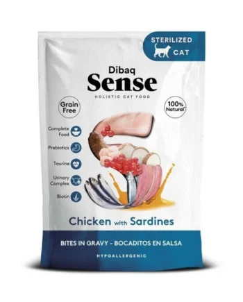 Dibaq Sense Bocaditos en Salsa de Pollo y Sardinas para Gato