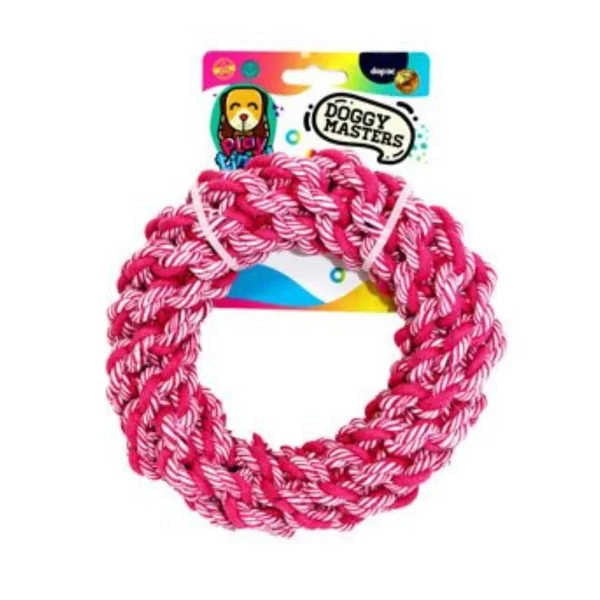 Doggy Masters Aro Trenzado Rosa y Blanco