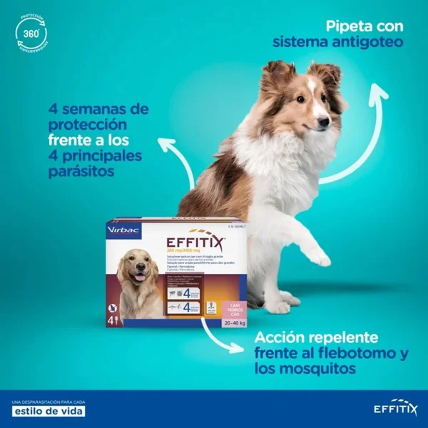 Effitix 4 Pipetas Antiparásitos para Perros (40 – 60 kg)