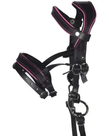 HKM Hobby Horsing Brida Negro/Rosa