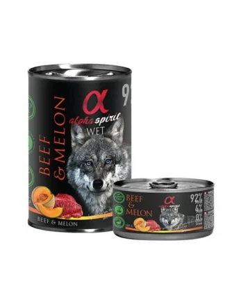 Lata perro de ternera con melón - Alpha Spirit 400g