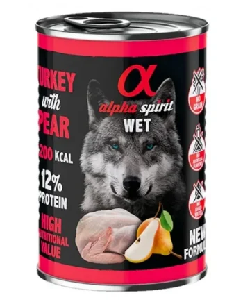Lata perro pavo y pera - Alpha Spirit 400g