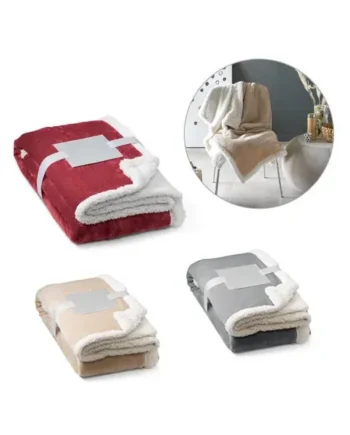 Manta polar reversible con forro sherpa y cierre