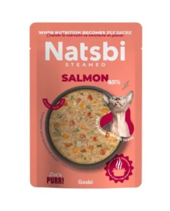 Natsbi Steamed Salmón Comida Natural Cocinada Gato