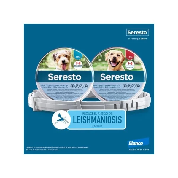 PACK-2 - Collar Antiparasitario Seresto para perros < 8kg + > 8kg - Bayer