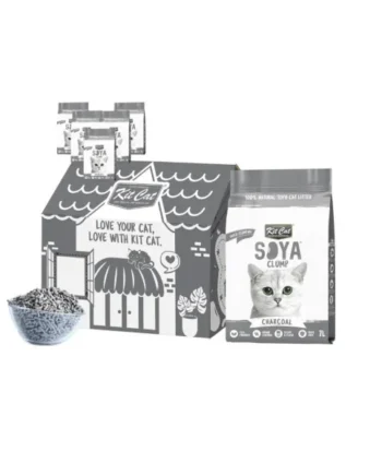Pack-6 Arena para gatos Kit Cat SoyaClump Charcoal