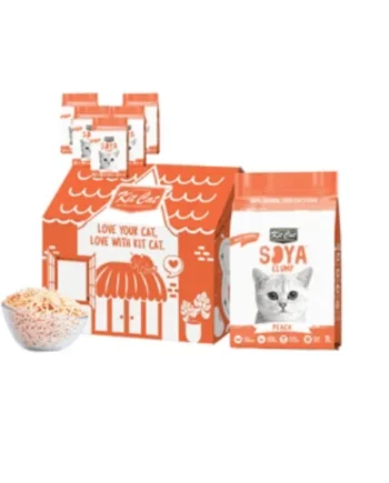 Pack-6 Arena para gatos Kit Cat SoyaClump Peach