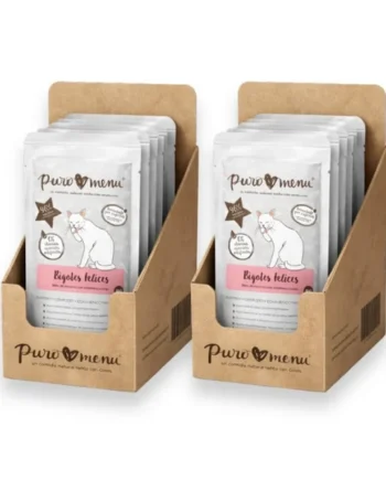 Pack 12 Sobres Puromenu de Vacuno (Menu Bigotes Felices) para Gatos