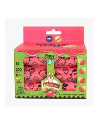 Pack 18 rollos Poo Bags aroma a Fresa